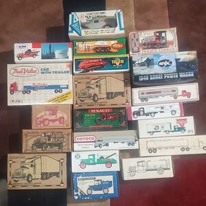Die-Cast Toy Truck Collection - Assorted Red, White, Green, Blue Trucks